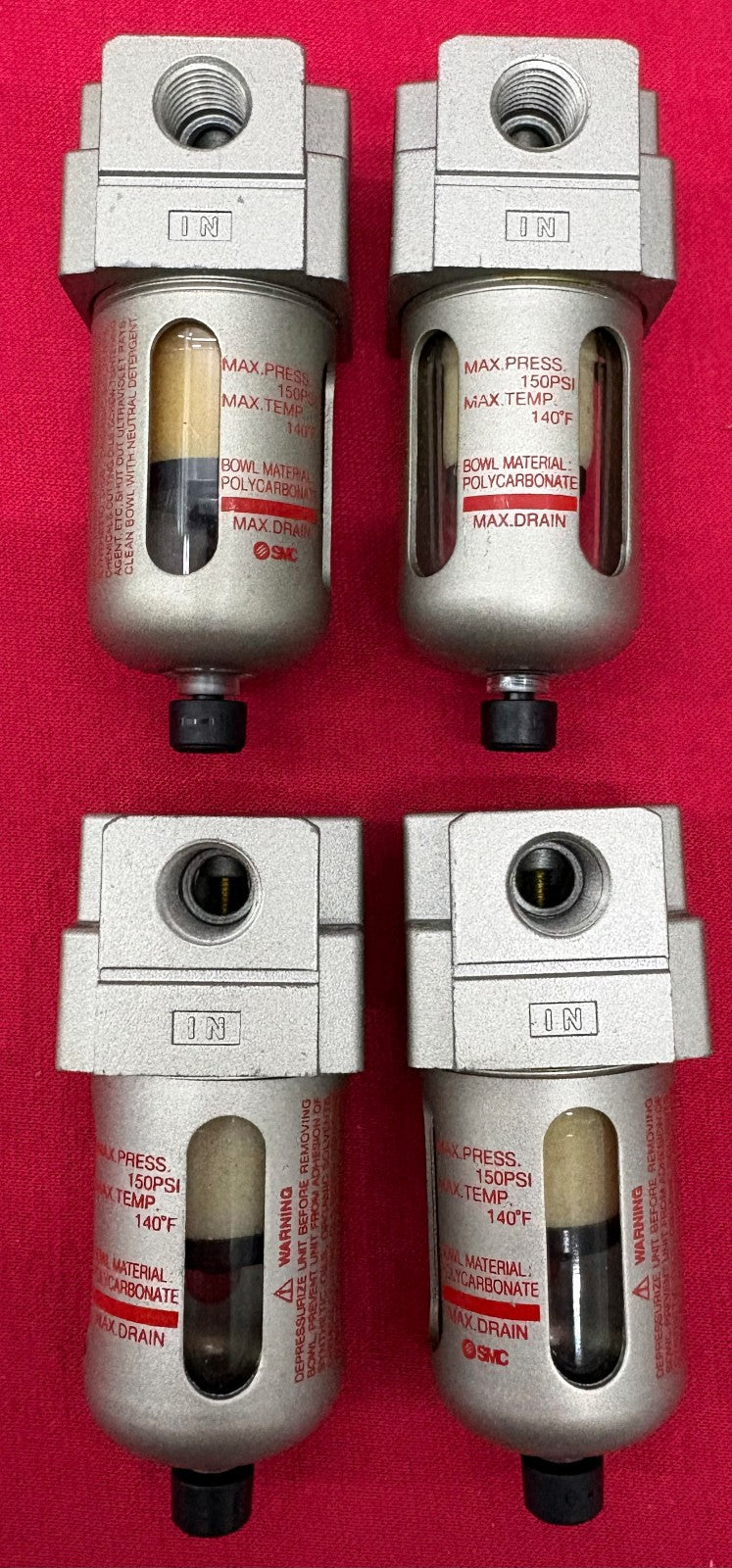 SMC AFM20-N02-CZ MODULAR PNEUMATIC MIST SEPARATOR 150PSI MAX - QTY 4