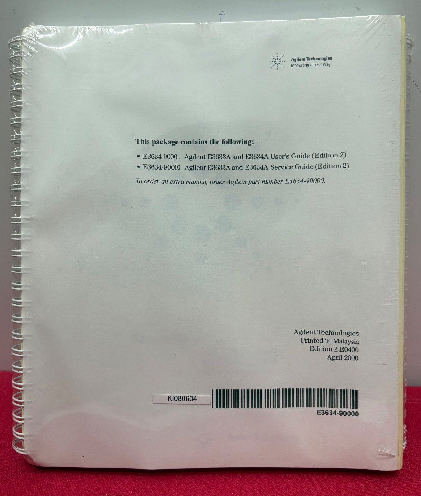 AGILENT TECH E3633A & E3634A USER GUIDE / SERVICE GUIDE E3634-90000
