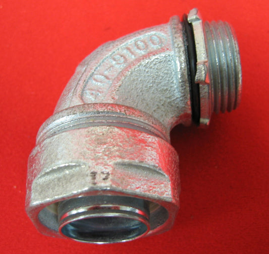 O-Z GEDNEY 4Q-9100 1"  90 DEG CONDUIT CONNECTOR  ELBOW LIQUID TIGHT,1 LOTof 11