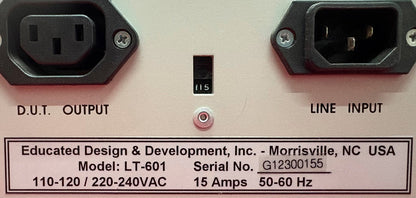 ED&D LT-601 LEAKAGE CURRENT TESTER 110-120/220-240 VAC - FOR PARTS/REPAIR