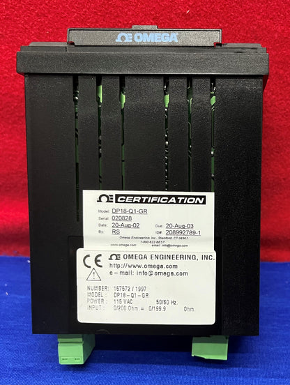 Ohmímetro de panel digital modelo base DP18-Q1-GR-R2 de Omega DP18-Q