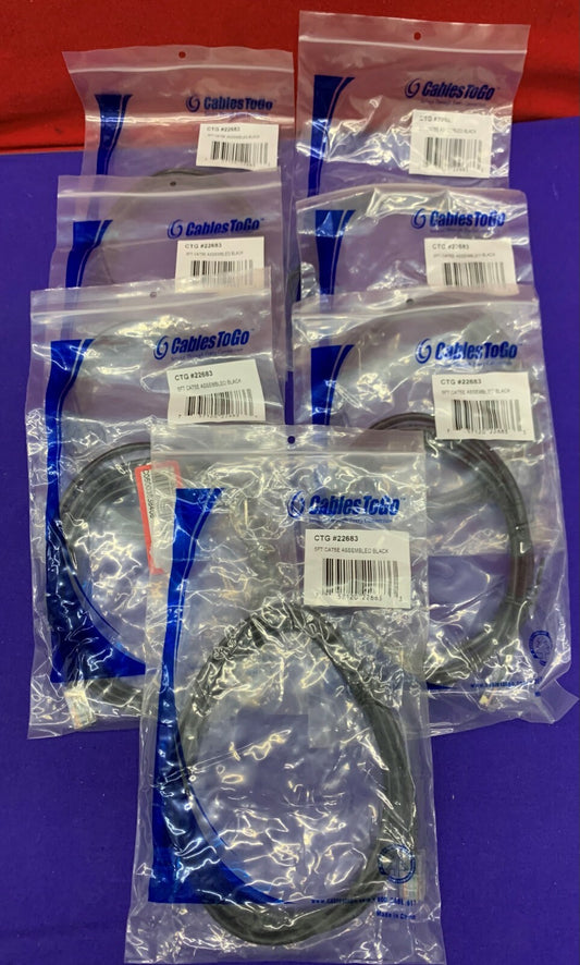 1 Lot Hoeveelheid van 7 - C2G Cables To Go Cat5e 22683 5' Zwarte Connectoren RJ-45 Mannelijk 