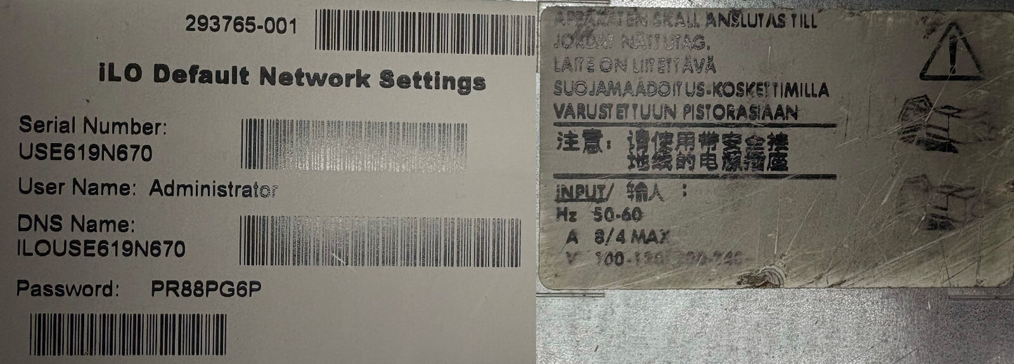 HP PROLIANT DL380 6 SLOT FOR HD 6 GB HOT SWAP - NO HD - NO MEMORY - PARTS/REPAIR