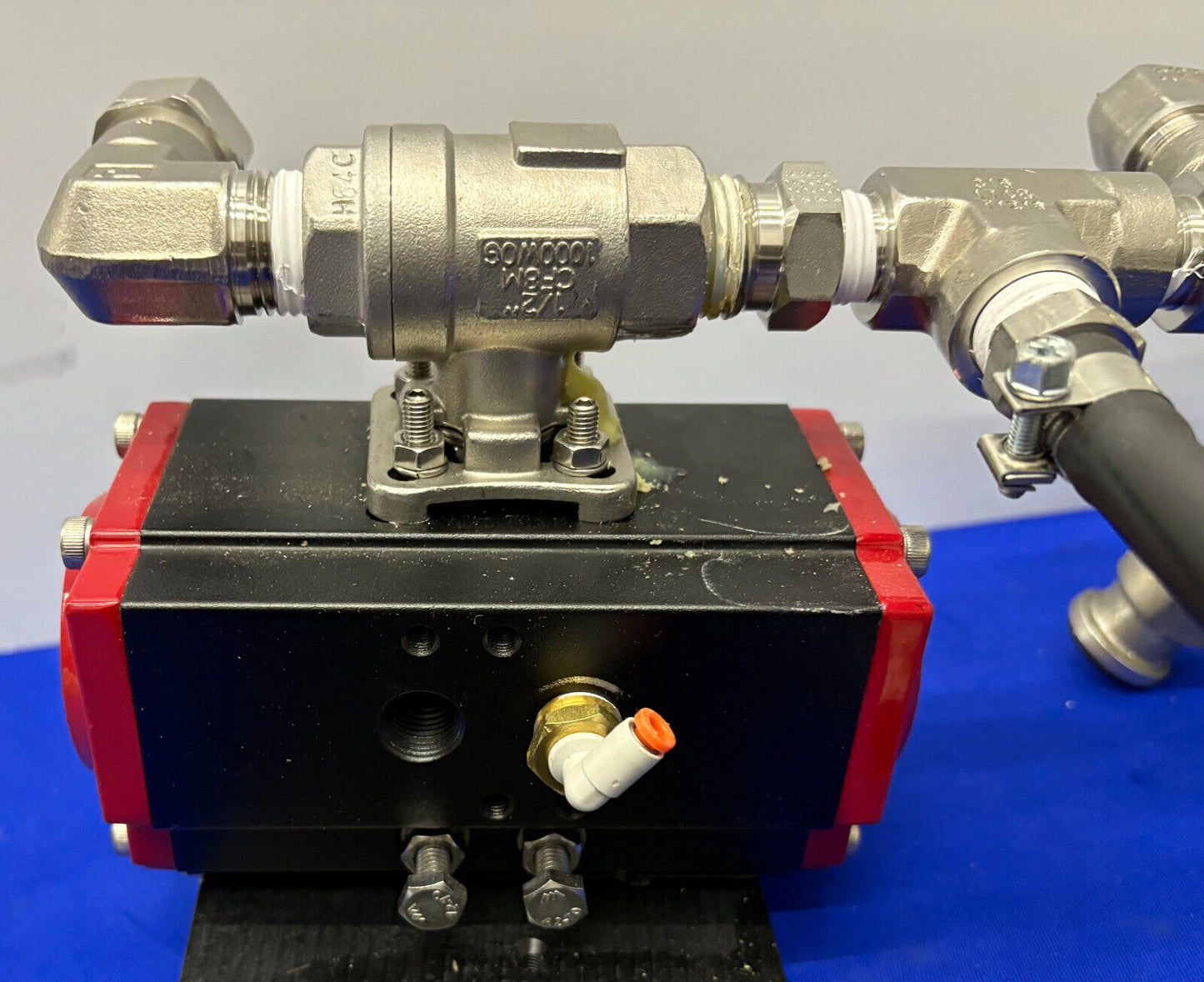 ANDERSON DWYER SERIES WE08 PNEUMATIC ACTUATOR 2 PIECE NPT BRASS BALL VALVE 80PSI