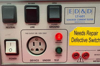 ED&D LT-601 LEAKAGE CURRENT TESTER 110-120/220-240 VAC - FOR PARTS/REPAIR