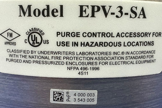 ALLIED WITAN PEPPERL+FUCHS EPV-3-SA PURGE CONTROL ACCESSORY