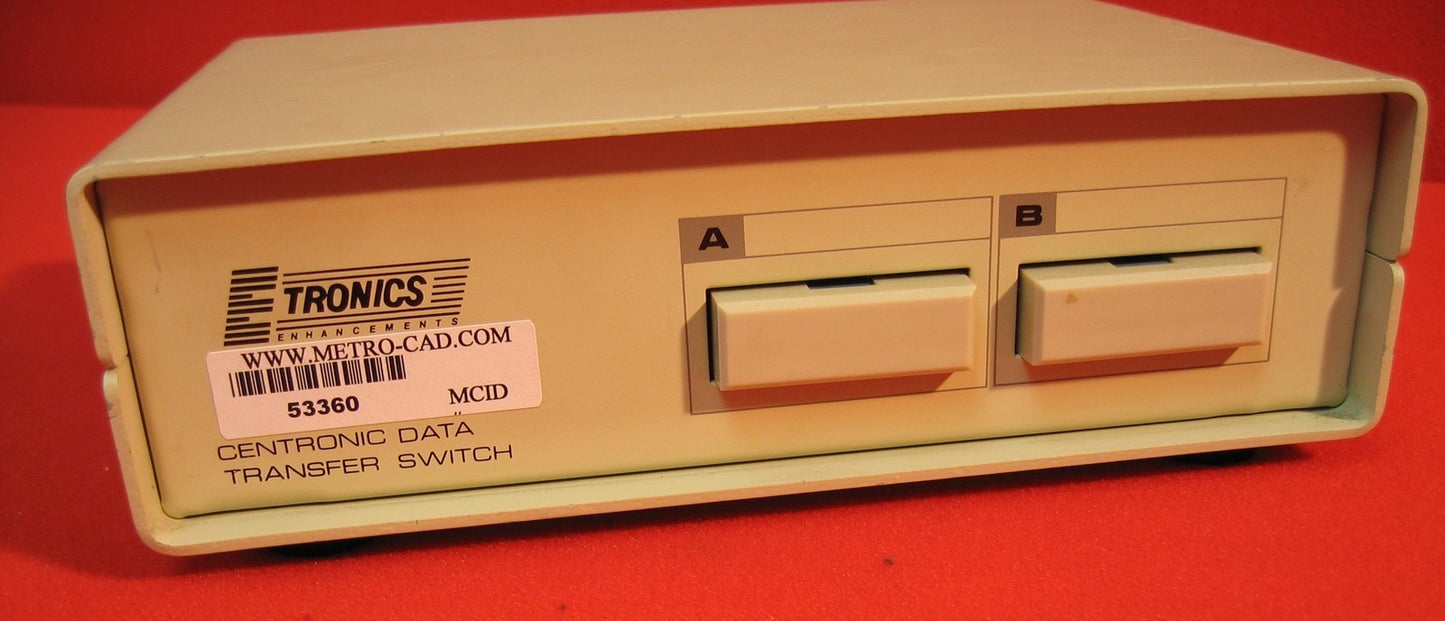 ETRONICS CENTRONIC GEGEVENSOVERDRACHTSCHAKELAAR DRUKKNOP GEEN STROOM NODIG