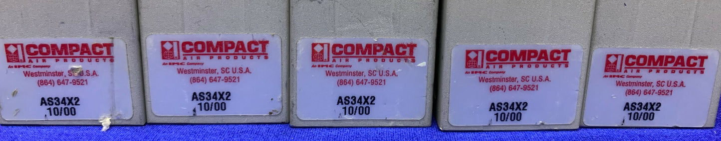 PNEUMATISCHE LUFTZYLINDER AS34X2 VON COMPACT AIR PRODUCTS. VERKAUF ALS 1 LOT MIT 5 STÜCK