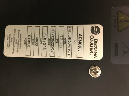 BECKMAN COULTER CELL LAB QUANTA SC 771917 SN AK340060 PER PARTI O RIPARAZIONI