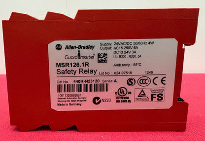 Allen Bradley AB GUARDMASTER MSR126.1R 440R-N23120 SER A SAFETY RELAY