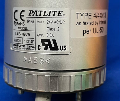 PATLITE® LME-_02UW TORRE DI SEGNALAZIONE SEGNALE LUCE ROSSO/GIALLO/VERDE 1 LOTTO QTY 2