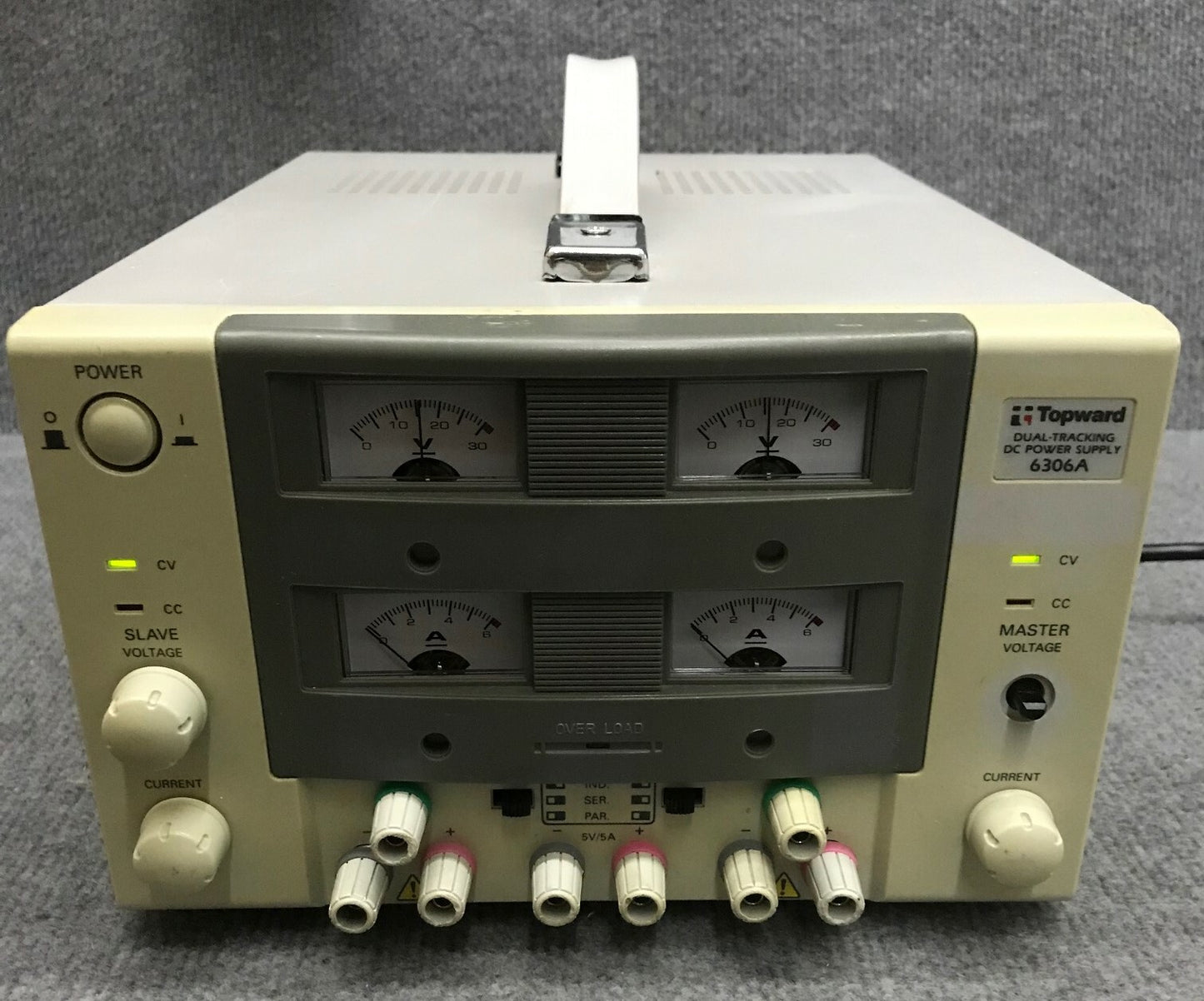 TOPWARD 6306A DC 6 AMP DUAL TRACKING DC POWER SUPPLY 115V 1PH 60HZ 8AMPS