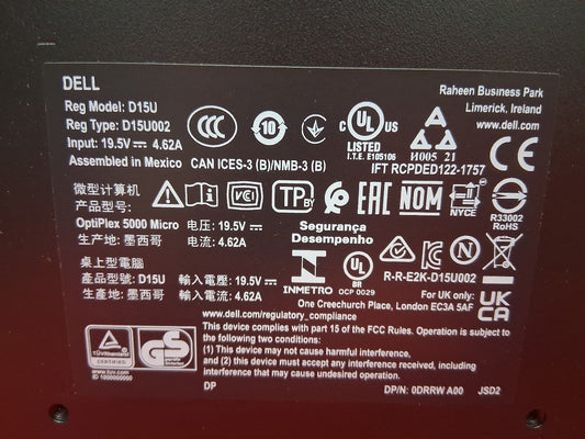 DELL D15U OPTIPLEX 5000 MICRO COMPUTER DESKTOP NEW OPEN BOX