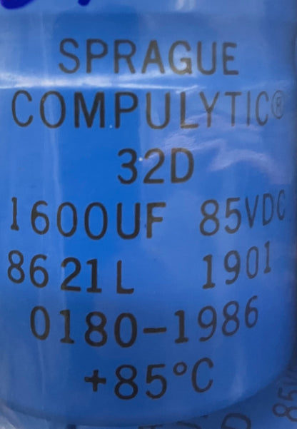 SPRAGUE COMPLULYTIC® 32D-CONDENSATOR, 1600UF 85VDC, 8621L 1901, HP 1080-1986 LOT VAN 5