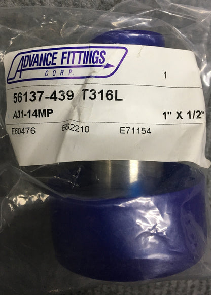 ADVANCE 56137-439 T316L A31-14MP GIUNTO A MORSETTO IGIENICO RIDUTTORE CONCENTRICO 1"X1/2"