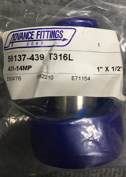 ADVANCE 56137-439 T316L A31-14MP GIUNTO A MORSETTO IGIENICO RIDUTTORE CONCENTRICO 1"X1/2"
