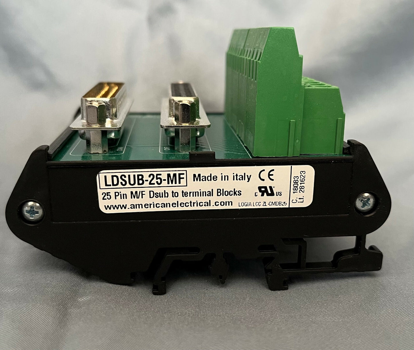 Bloque de terminales Dsub macho/hembra de 25 pines LDSUB-25-MF de American Electrical
