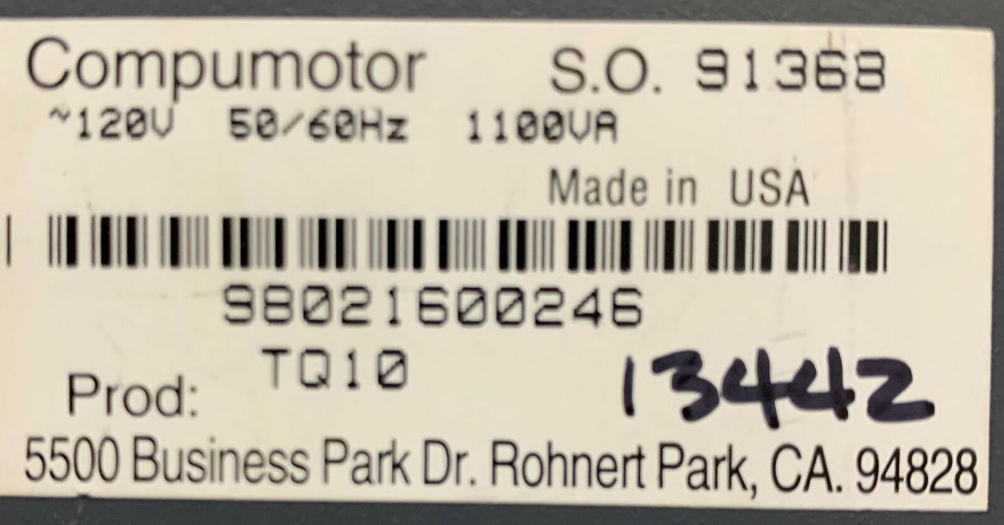 Parker Automation TQ10 Compumotor SO 91358 120V 50/60Hz 1100VA