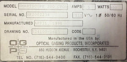 OGP OPTICAL GAGING PRODUCT SMARTSCOPE 200 CFOV MEASURING SCOPE FOR PARTS/REPAIR