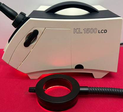 SCHOTT LEICA KL 1500 LCD LIGHT SOURCE ILLUMINATOR w/ NO BRAND RING-LIGHT