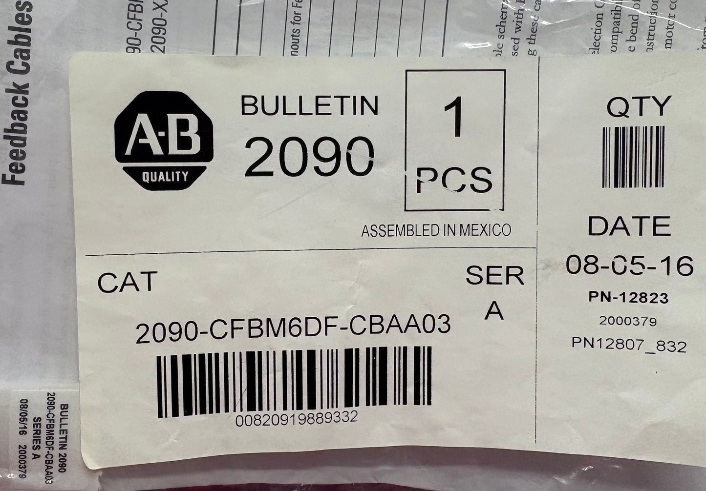 AB ALLEN BRADLEY 2090CFBM6DF-CBAA03 SER A POWER & FEEDBACK CABLE 2090 KINETIX