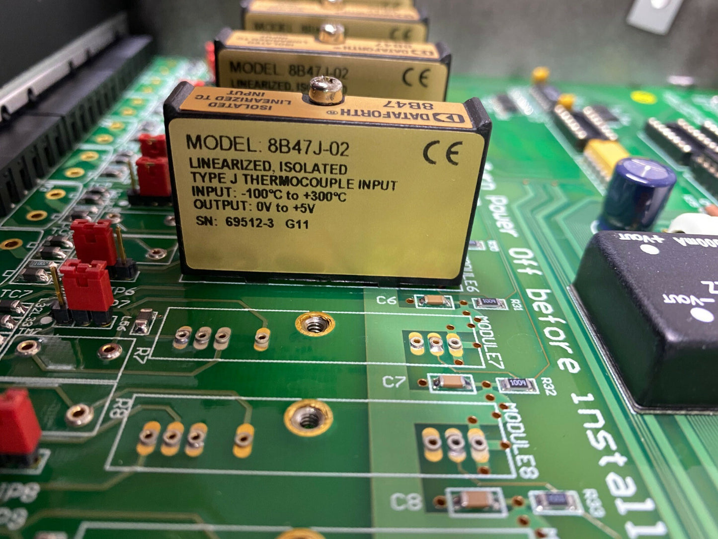 IO TECH DBK-48 DBK48 16 CHANNEL SIGNAL CONDITIONING.4 J TC DATAFORTH 8B47 UNITS