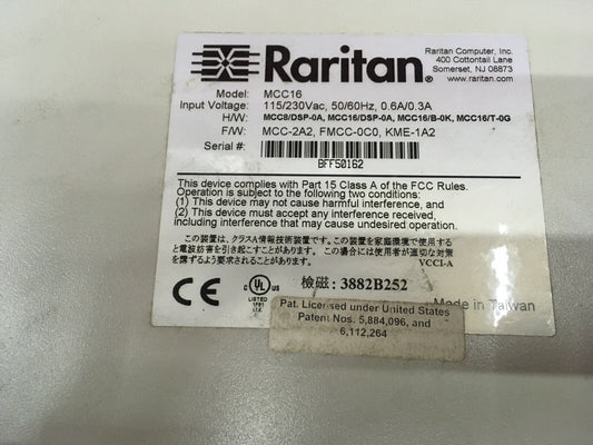 RARITAN COMPUTER MCC16 MASTERCONSOLE II 16-PORT-KVM-SWITCH 