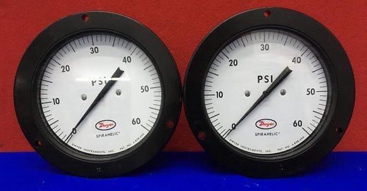 AANTAL 2 - DWYER 7100-G060 DAVID-N36L SPIRAHELIC METER / METERBEREIK 0-60 PSIG