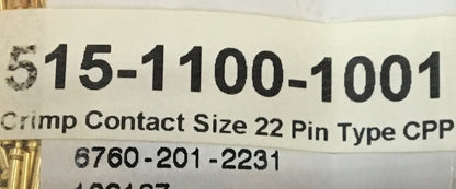 DEUTSCH ECD 6760-201-2231 金メッキ 圧着コンタクト 22AWG ピン 1 500 個入りパッケージ