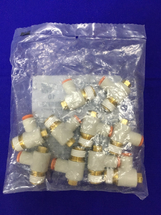 1 PACKAGE OF QTY 10 -  SMC KQ2V07-35AS FITTINGS UNI MALE ELBOW