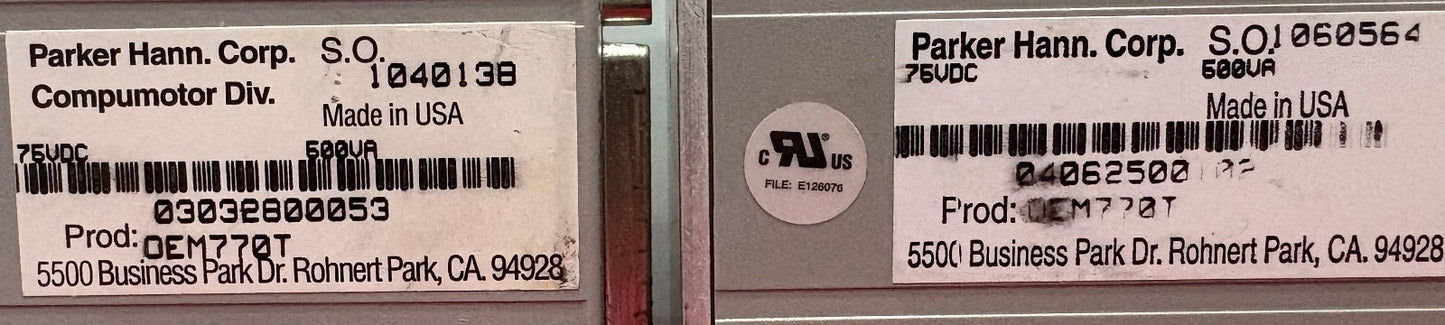 PARKER COMPUMOTOR OEM770T TORQUE SERVO DRIVE STEPPER CONTROLLER - QTY 2