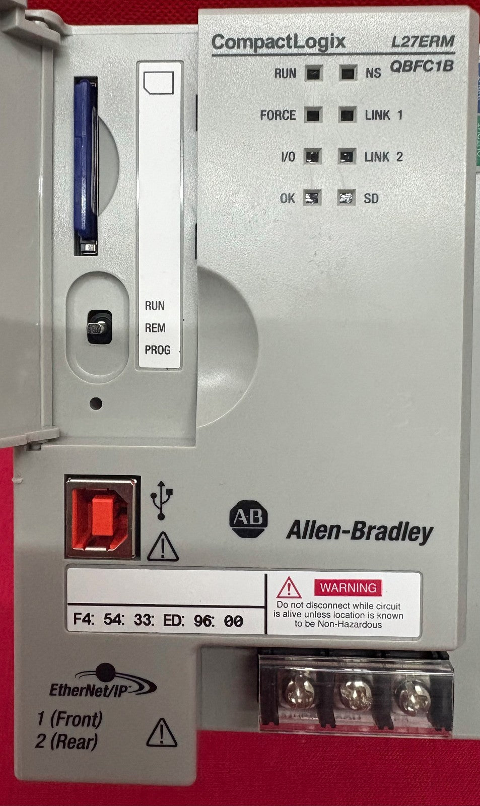 Allen-Bradley AB 1769-L27ERM-QBFC1B PN 92016 SER A CONTROLLER - PARTS/REPAIR