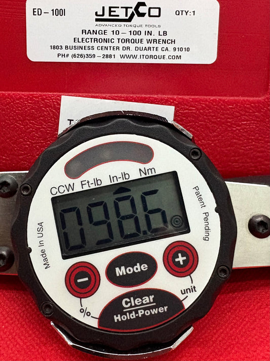 JETCO ED-100I 10-100 IN LB ELECTRONIC DIAL TORQUE WRENCH