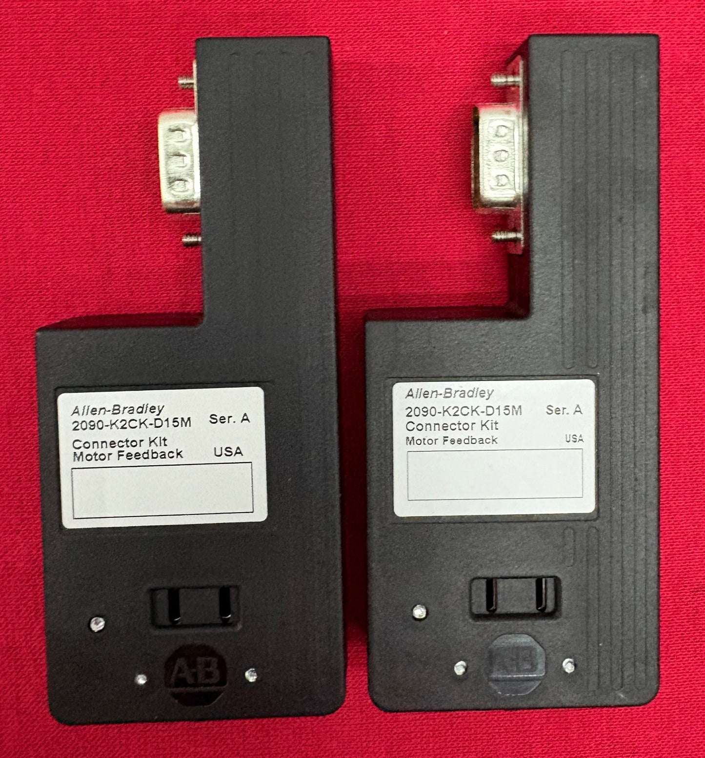 Allen Bradley 2090-K2CK-D15M Ser. A D-SUB 15 PIN MOTOR FEEDBACK CONNECTOR  QTY 2