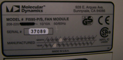 MODULO VENTOLA P/S MOLECULAR DYNAMICS F1595 208-220 VAC 10/10 AMP 50/60 HZ