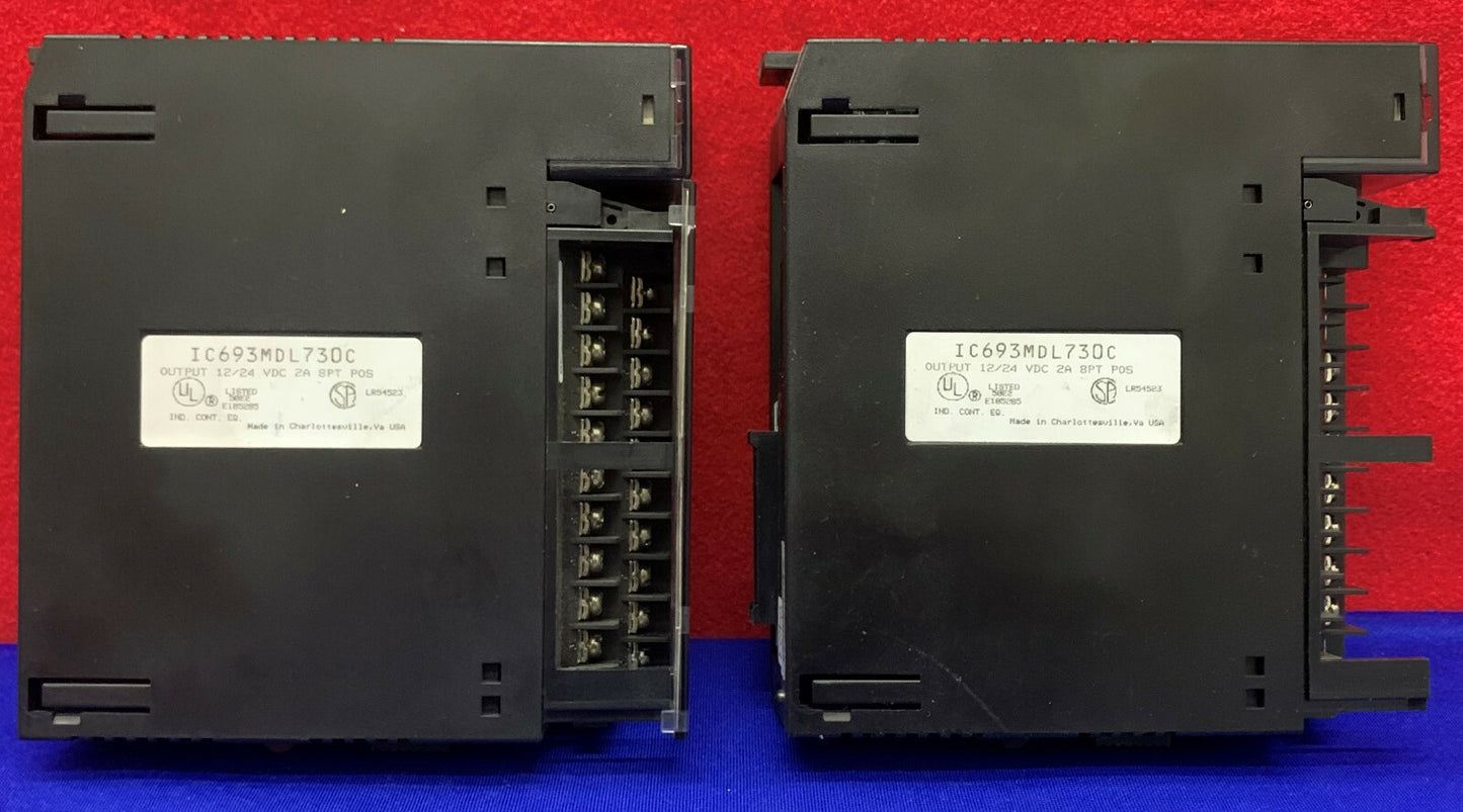 GE Fanuc IC693MDL730C 12/24VDC 8 ポイント出力モジュール 2 個セット