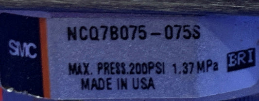 Lot of 2 SMC NCQ7B075-075S Pneumatic Air Actuator Cylinder w/ Keyence FU-48