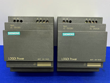 SIEMENS LOGO! ALIMENTATORE 6EP1331-1SH01 DC 24V 13A - 1 LOTTO QTY 2