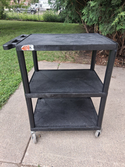 Luxor 24" x 18" 3 Shelf Utility Cart with Locking Wheels