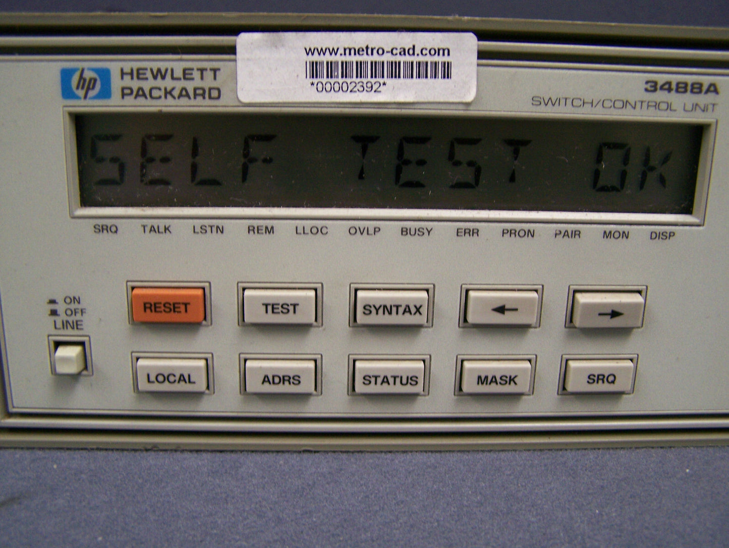 UNIDAD DE CONTROL/CONMUTACIÓN HP 3488A: CONMUTACIÓN DE SEÑAL DE CC DE 26,5 GHZ N.º DE SERIE 2719A-24873