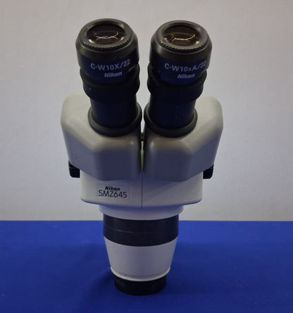 NIKON SMZ645 8-50X BINOCULAR STEREO ZOOM MICROSCOPE HEAD WITH 10X EYEPIECES