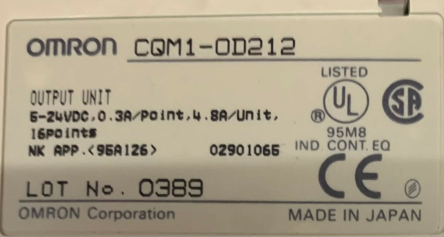 Omron (3) CQM1-OD212 / CQM1-ID213 / CQM1-ID212 PLC-modules Kaarten Relais