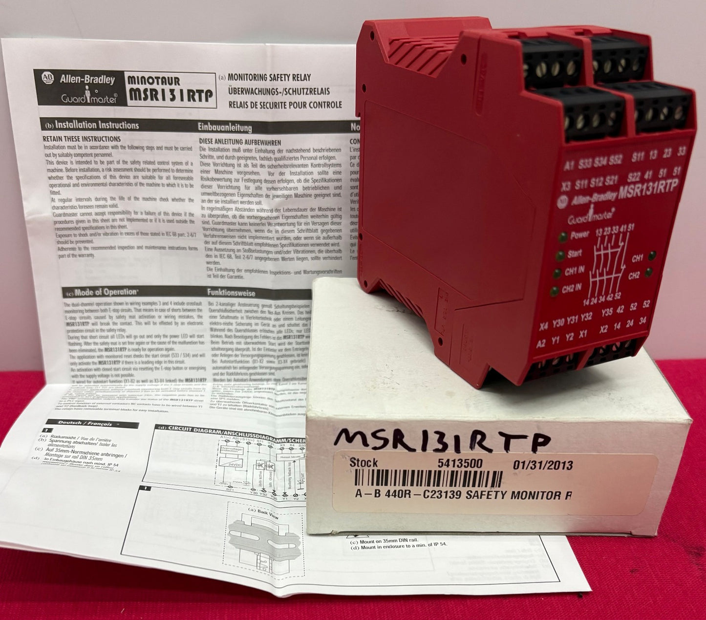 Allen Bradley / AB GUARDMASTER ®  440R-C23139 SER. B MSR131RTP SAFETY RELAY