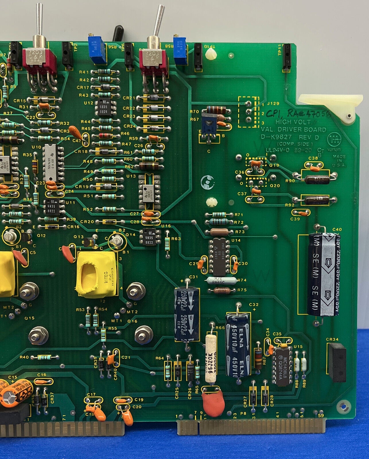 VARIAN 高電圧 VAL. ドライバーボード D-K9827 REV. D COMP. サイド UL94V-0 D-9828 RevM