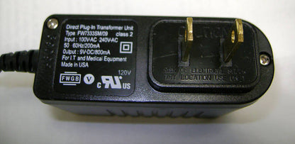FRIWO Netzteil Medical LED ON 100-240 AC auf 9VDC 800ma XFMER 1,3x 3,5x 9,5mm