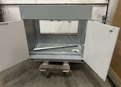 FISHER HAMILTON SINK AND BASE COMBO GRAY BASE WITH WHITE DOORS 36" X 35" X 22"