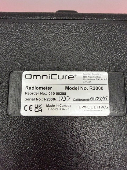 OmniCure R2000 Radiometer with 8mm, 5mm, and 3mm Adapters