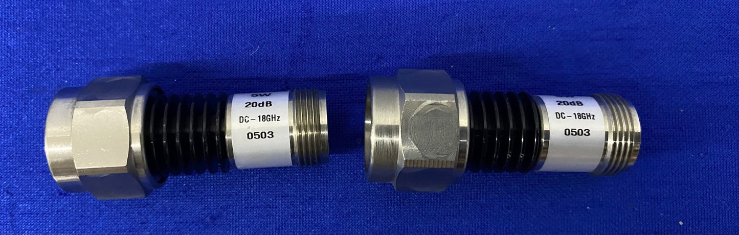 MCL MINI-CIRCUITS BW-N20W5 ATTENUATOR 5W 20dB DC-18GHz - 1 LOT QTY 2