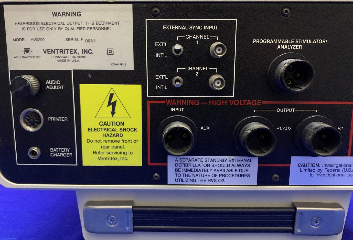 Ventritex  HVS HV0200 Unit/Monitor Pacing Analyzer External Stimulator for PARTS