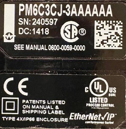 WATLOW EZ ZONE ®  MULTI- FUNCTION CONTROLLER PM6C3CJ-3AAAAAA